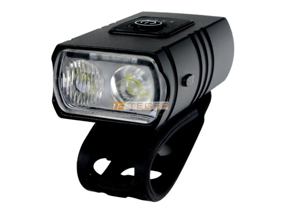 Lampa rowerowa LED przednia 315lm 1200mAh ładowana USB Teger