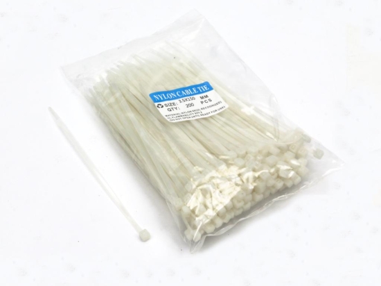 Opaski kablowe 3.5 x 150mm 200 szt w worku  jasne odporne na UV