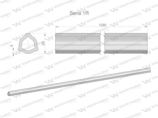 Rura wewnętrzna Seria 1R do wału 1210 przegubowo-teleskopowego 29x4 mm 1090 mm WARYŃSKI