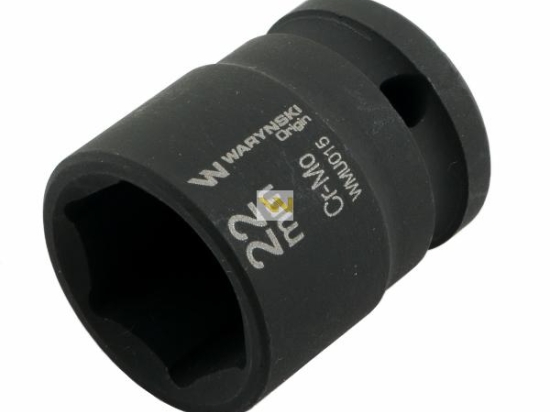 Nasadka udarowa sześciokątna 1/2". 22 mm. CrMo. DIN 3129. Waryński