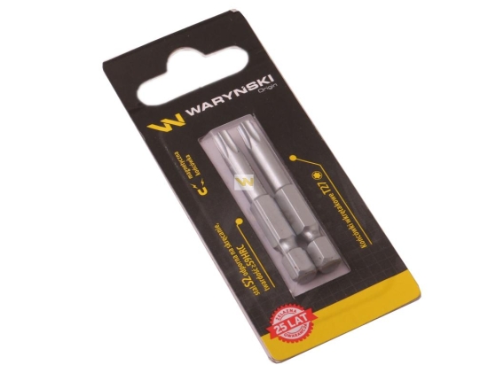 Końcówki wkrętakowe bity T27 50mm Waryński komplet w blistrze dwusztukowym