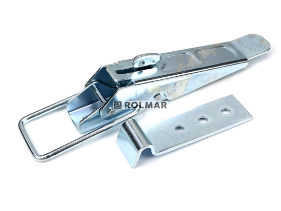 Spinacz, zaczep, zamek burty uniwersalny 310 mm x 30 mm, z zabezpieczeniem, klamra z drutu fi-5mm