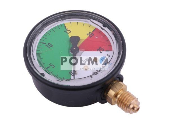 Manometr glicerynowy M63 0-25 bar. gwint M12x1.5 dolne przyłącze. obudowa plastikowa. Opryskiwacz POLMO