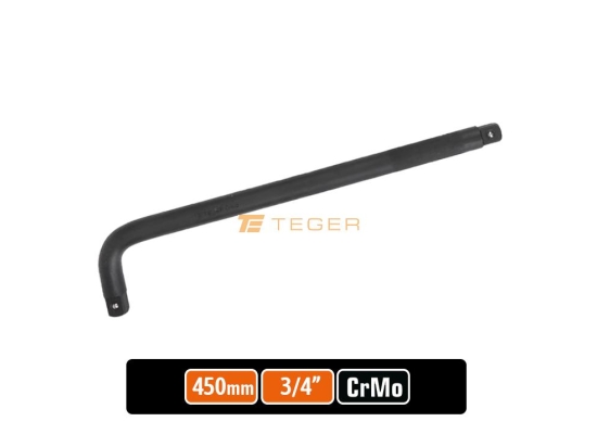 Pokrętło do nasadek TYP L 3/4" 450 mm - kute/ stal Cr-Mo / TEGER