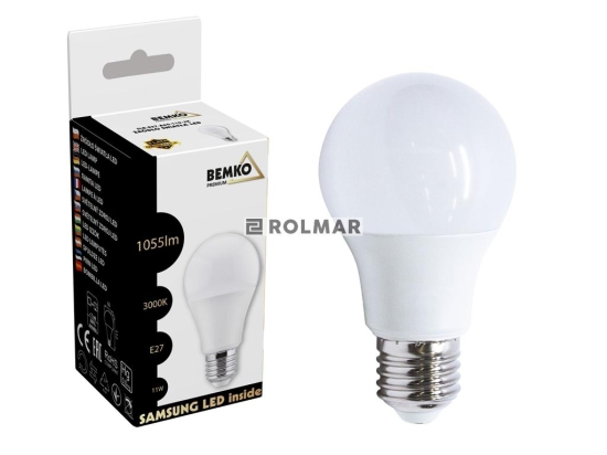 Żarówka LED (LED SAMSUNG) 230V E27 A60 11W 1055LM 3000K barwa ciepła (sprzedawane po 10)