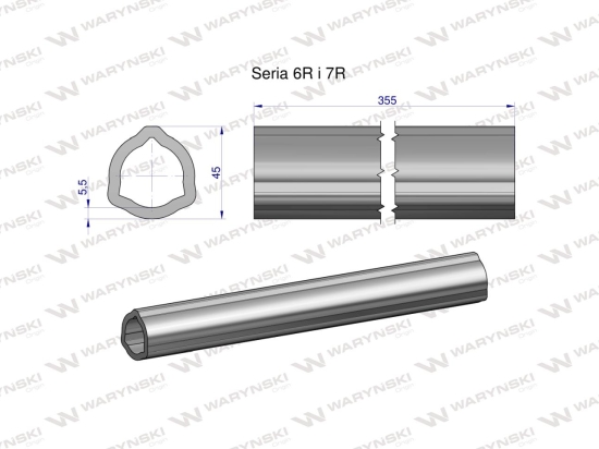 Rura wewnętrzna Seria 6R i 7R do wału 510 przegubowo-teleskopowego 45x5.5mm 355 mm WARYŃSKI