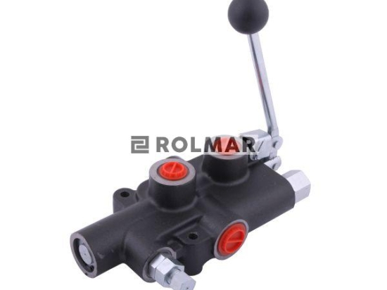Rozdzielacz hydrauliczny 1-sekcyjny do łuparek 80L (sprężyna i zatrzask z odskokiem)