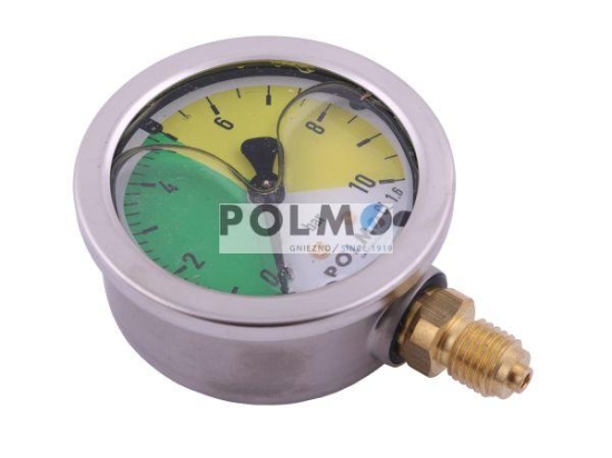 Manometr glicerynowy M63 0-10 bar gwint M12x1.5 obudowa kwasoodporna. Opryskiwacz POLMO
