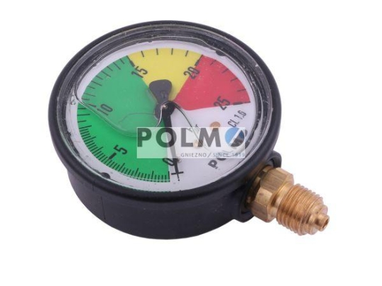 Manometr glicerynowy M63 0-25 bar. gwint G1/4" dolne przyłącze. obudowa plastikowa. Opryskiwacz POLMO