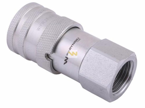 Szybkozłącze hydrauliczne suchoodcinające (rozmiar 3/8) gniazdo G1/2"BSP gwint wewnętrzny ISO16028 Waryński