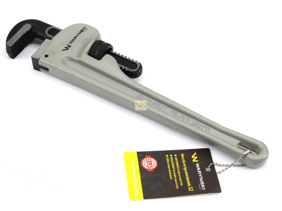 Klucz do rur typ amerykański   12" uchwyt aluminium wzmocniony szczęki CrMo max średnica Waryński