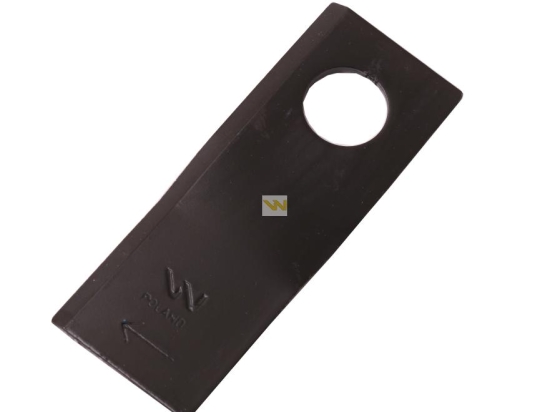 Nóż. nożyk kosiarka prawy 100X40X3mm otwór 19 zastosowanie RS 100/3 Sipma WARYŃSKI ( sprzedawane po 25 )