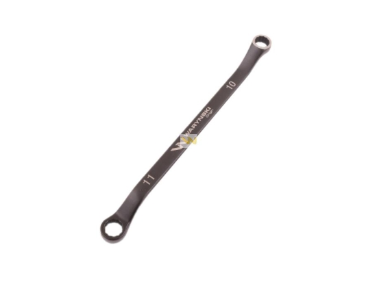 Klucz oczkowy odsadzony 10 x 11 mm. CrV standard ASME B107.9 Waryński