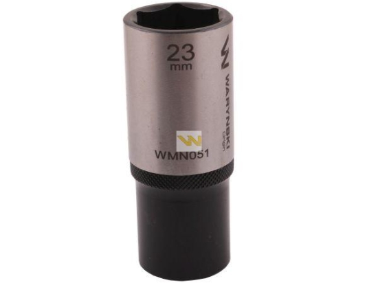 Nasadka sześciokątna 1/2". 23 mm. długa. CrV50BV30. DIN 3124. Waryński