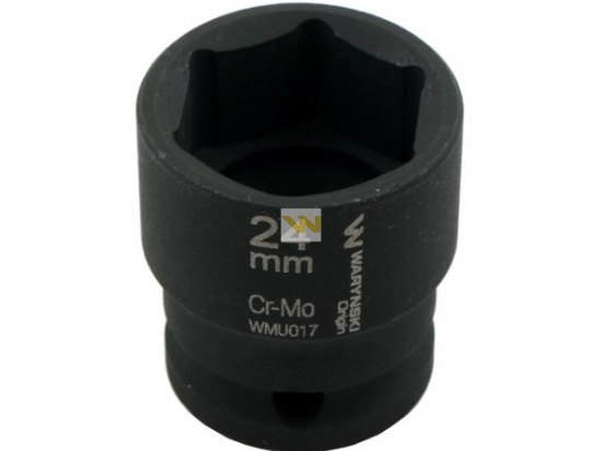 Nasadka udarowa sześciokątna 1/2". 24 mm. CrMo. DIN 3129. Waryński