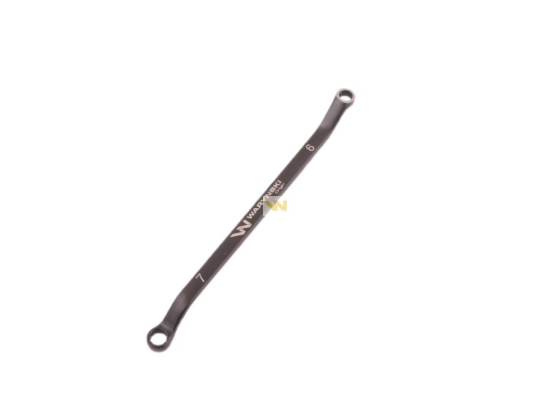 Klucz oczkowy odsadzony 6 x 7 mm. CrV standard ASME B107.9 Waryński