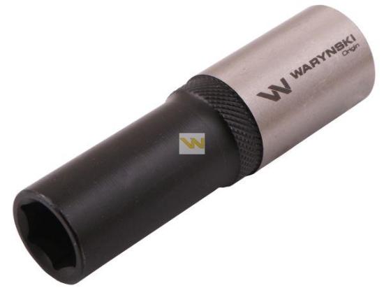 Nasadka sześciokątna 1/2". 12 mm. długa. CrV50BV30. DIN 3124. Waryński