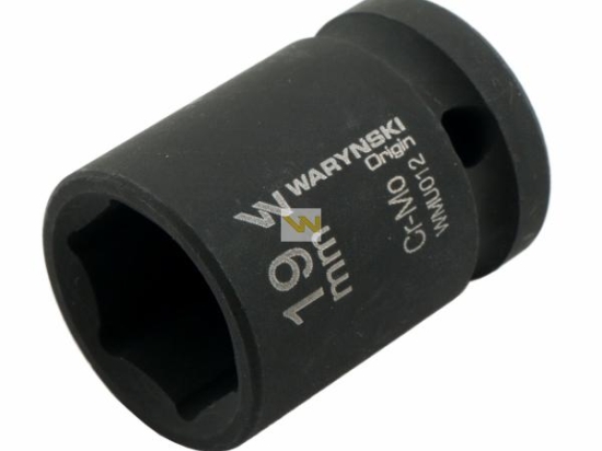 Nasadka udarowa sześciokątna 1/2". 19 mm. CrMo. DIN 3129. Waryński
