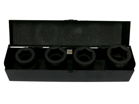 Zestaw nasadek udarowych  1"  4 cz. 27. 32. 33. 36 mm ze stali CrMo  DIN 3129 Waryński