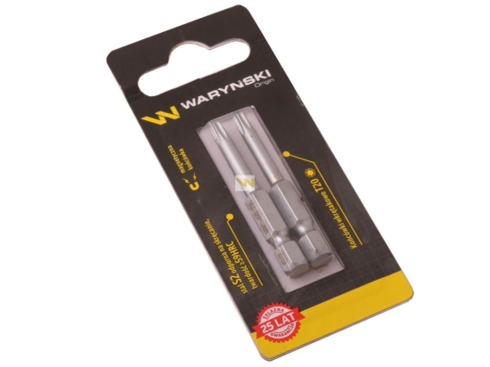 Końcówki wkrętakowe bity PZ1 50mm Waryński komplet w blistrze dwusztukowym