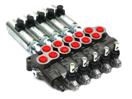 Rozdzielacz hydrauliczny (80 l/m) 5 sekc.ster. Ręczno elektryczne 24 DC