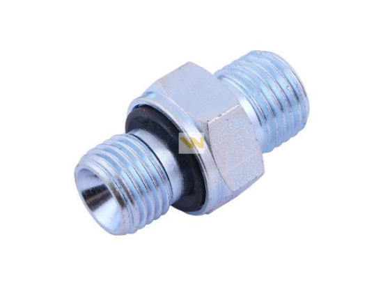 Złącze hydrauliczne proste BB (przyłączka) M14x1.5 (08L) x 1/4" BSP z uszczelnieniem XGE08LR-1/4"ED (G1/4ED14) Waryński ( sprzedawane po 10 )