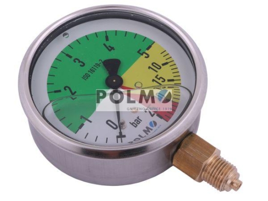 Manometr glicerynowy M80 0-5/25 bar gwint G1/4" dolne przyłącze. do Opryskiwaczy firmy Krukowiak POLMO