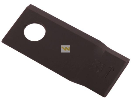 Nóż. nożyk kosiarka lewy 106x48x4mm otwór 19 zastosowanie 570445 Niemeyer WARYŃSKI ( sprzedawane po 25 )