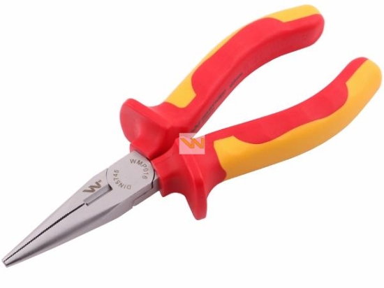 Szczypce izolowane, wydłużone proste 160 mm. VDE. Waryński