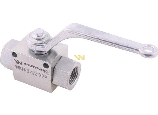 Zawór kulowy hydrauliczny 2-drogowy 2/2 - 1/2"BSP z otworami mocującymi 500 bar Waryński