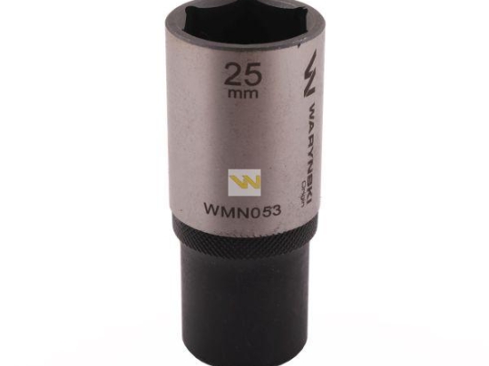 Nasadka sześciokątna 1/2". 25 mm. długa. CrV50BV30. DIN 3124. Waryński