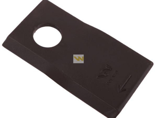 Nóż. nożyk kosiarka prawy 90x48x4mm otwór 19 zastosowanie 1448261 Krone WARYŃSKI ( sprzedawane po 25 )