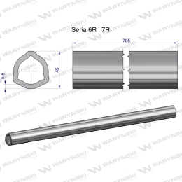 Rura wewnętrzna Seria 6R i 7R do wału 860 przegubowo-teleskopowego 45x5.5mm 705 mm WARYŃSKI