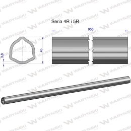Rura wewnętrzna Seria 4R i 5R do wału 1110 przegubowo-teleskopowego 45x3.8 mm 955 mm WARYŃSKI