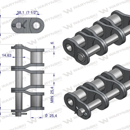 Półogniwo łańcucha P24B-3 (R3 1.1/2) Waryński