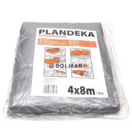 Plandeka SUPER MOCNA 4x8m (srebrna) gramatura 160g/m2