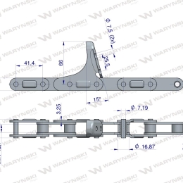 Łańcuch obrywacza kolb przystawki do kukurydzy zamknięty 48 ogniw CA555 x 48A C6E  zastosowanie John Deere CASE 176279C91 WARYŃSKI