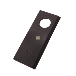 Nóż. nożyk kosiarka lewy 100X40X3mm otwór 19 zastosowanie RS 100/3 Sipma WARYŃSKI ( sprzedawane po 25 )