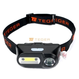 Latarka czołówka LED COB 200 Lm z czujnikiem ruchu USB Teger