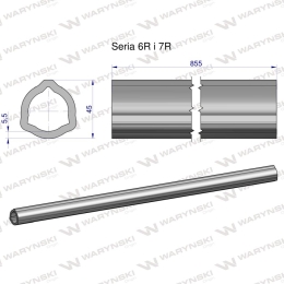 Rura wewnętrzna Seria 6R i 7R do wału 1010 przegubowo-teleskopowego 45x5.5mm 855 mm WARYŃSKI