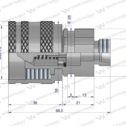 Szybkozłącze hydrauliczne skręcane wtyczka M18x1.5 gwint zewnętrzny 300bar Waryński