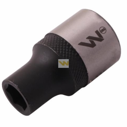 Nasadka sześciokątna 1/2". 9 mm. CrV50BV30. DIN 3124. Waryński