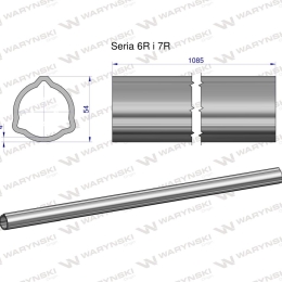 Rura zewnętrzna Seria 6R i 7R do wału 1210 przegubowo-teleskopowego 54x4 mm 1085 mm WARYŃSKI