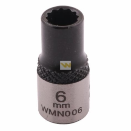Nasadka dwunastokątna 1/4". 6 mm. CrV50BV30. DIN 3124. Waryński