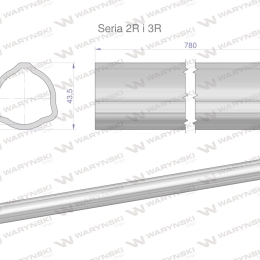 Rura zewnętrzna Seria 2R i 3R do wału 910 przegubowo-teleskopowego 43.5x3.4 mm 785 mm WARYŃSKI