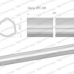 Rura zewnętrzna Seria 2R i 3R do wału 560 przegubowo-teleskopowego 43.5x3.4 mm 435 mm WARYŃSKI