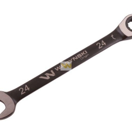 Klucz płasko-oczkowy 24 mm z grzechotką 72 zęby standard ASME B107-2010 Waryński