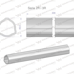 Rura zewnętrzna Seria 2R i 3R do wału 460 przegubowo-teleskopowego 43.5x3.4 mm 335 mm WARYŃSKI