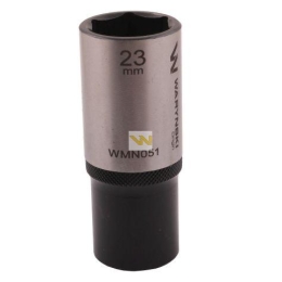 Nasadka sześciokątna 1/2". 23 mm. długa. CrV50BV30. DIN 3124. Waryński