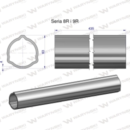 Rura zewnętrzna Seria 8R i 9R do wału 560 przegubowo-teleskopowego 63x4 mm 435 mm WARYŃSKI